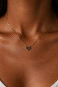 Black heart pendant necklace